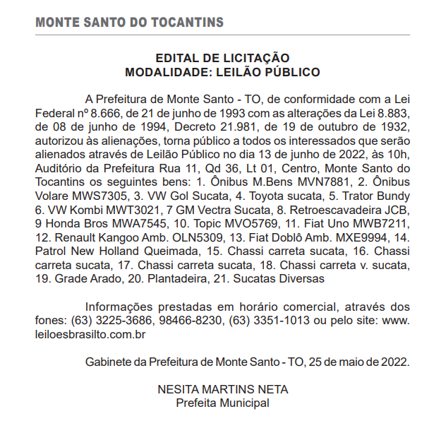 Prefeitura de Monte Santo 